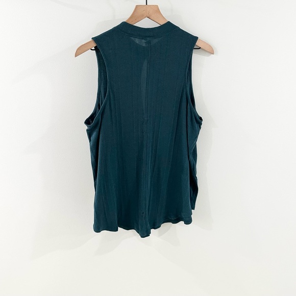 We The Free Faye Ribbed Keyhole Tank Blue Size Medium - Picture 7 of 7